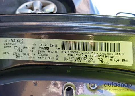 2015 Ram 1500 Lone Star из США, поврежденный, VIN 1C6RR7LT0FS768965